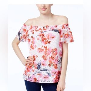 INC off the shoulder floral top.